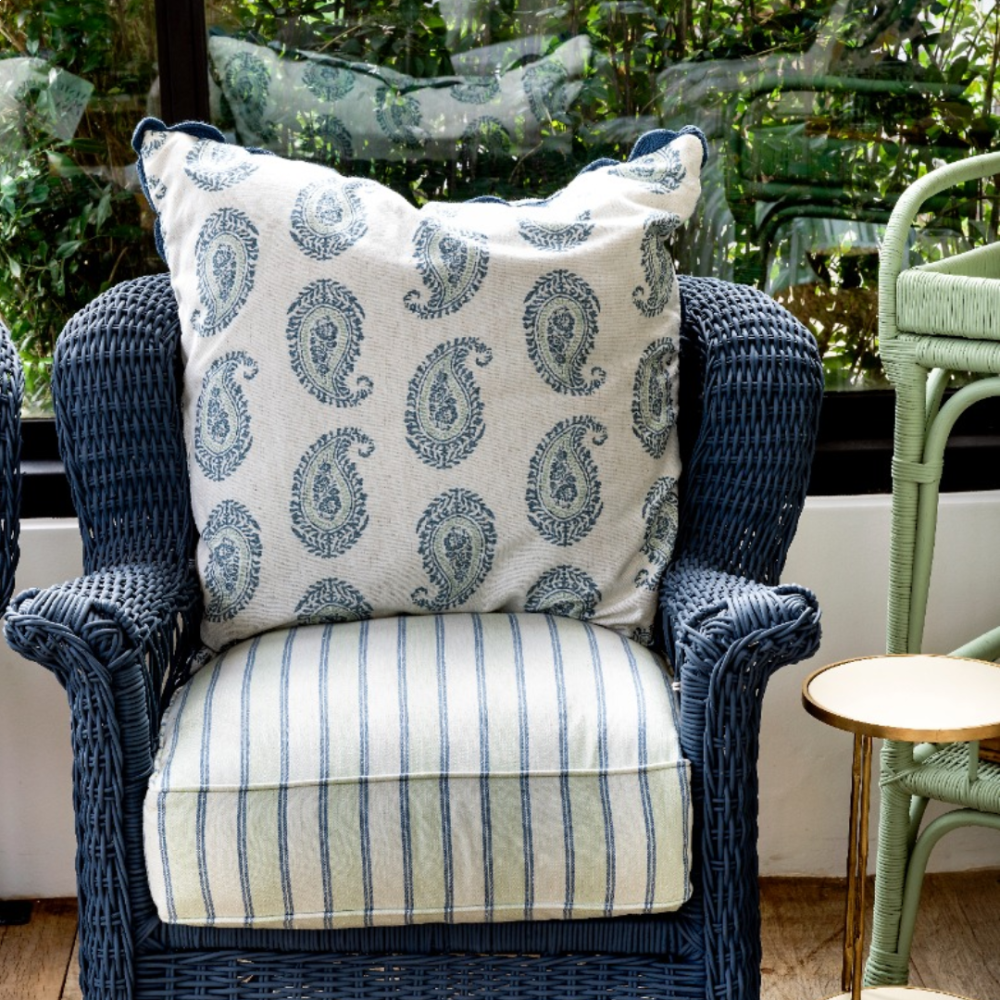 Tecido Bicolor Salvia e Jeans 