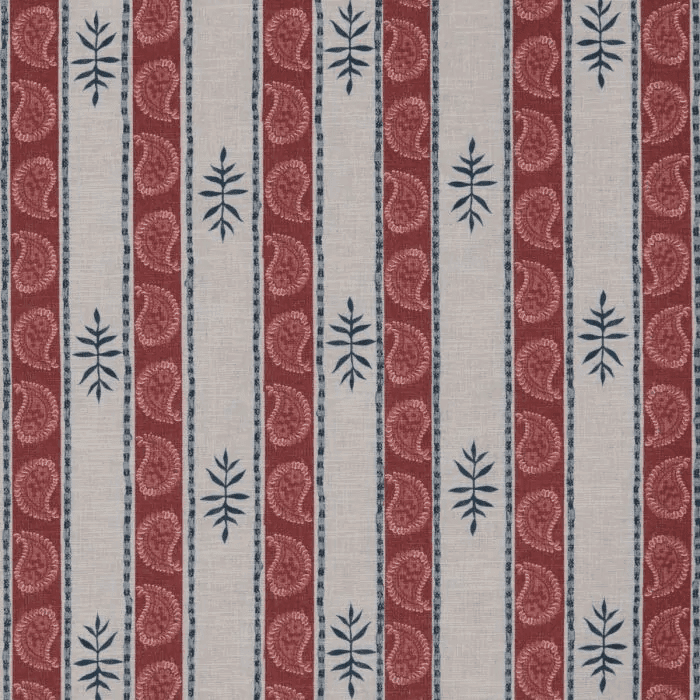 Tecido Lista Paisley Escarlate