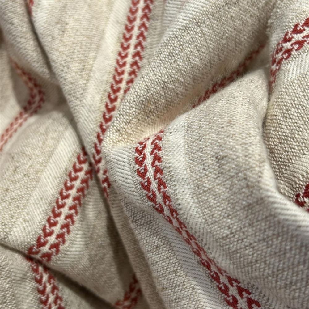 Tecido Lista Sargento Magenta com Fundo Natural