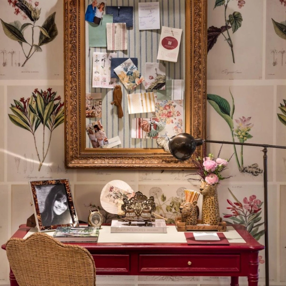 Tecido Quadro de Flores Magenta