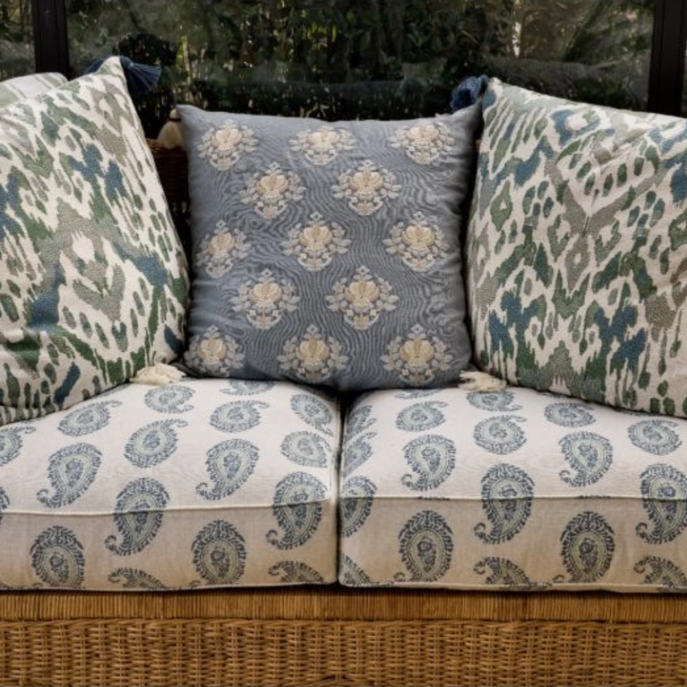 Tecido Jacquard Ikat Salvia 