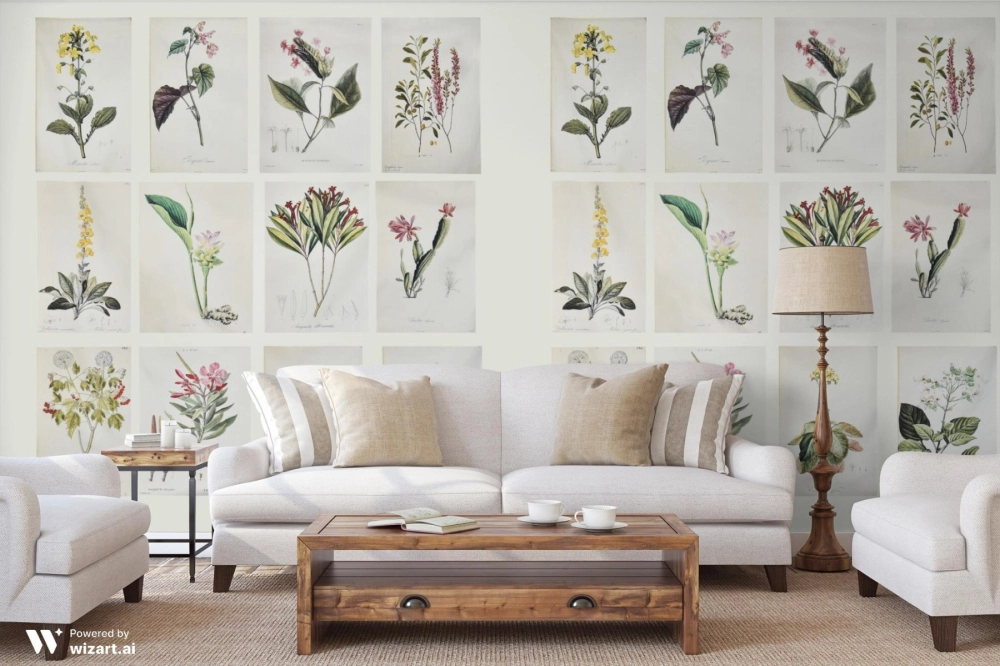 Tecido Quadro de Flores Magenta