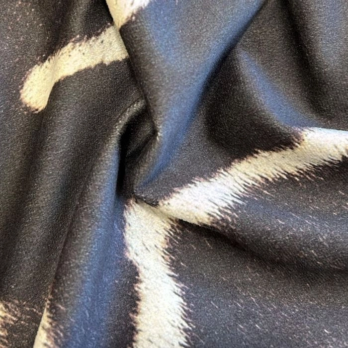 Tecido Zebra Veludo Bone